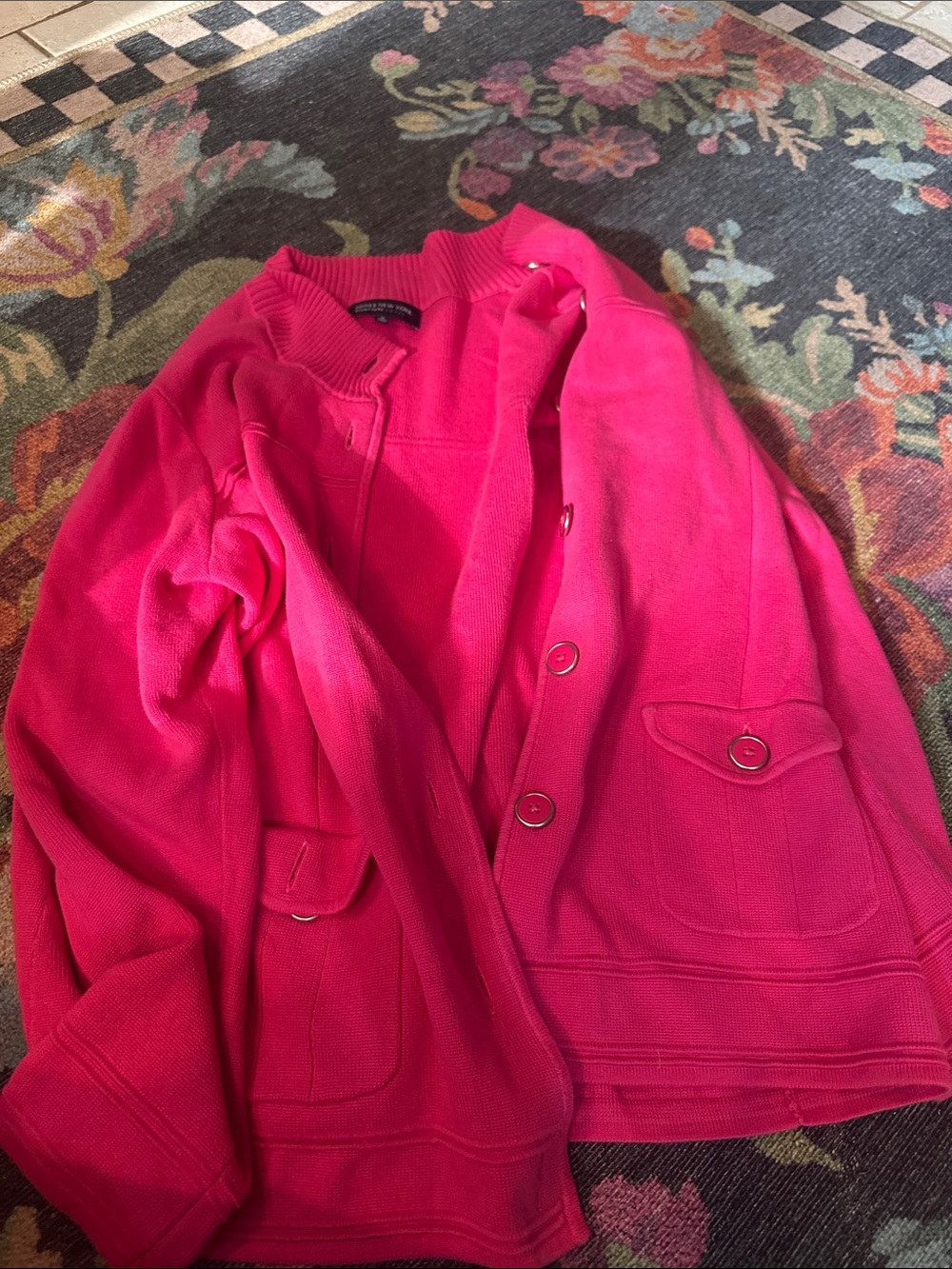Women's Hot Pink Button-Front Jacket